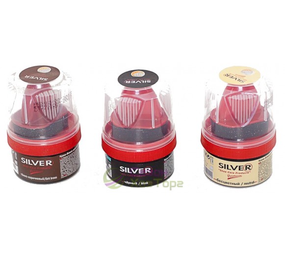 Крем-блиск для взуття SILVER банці 50 мл (коричневий)